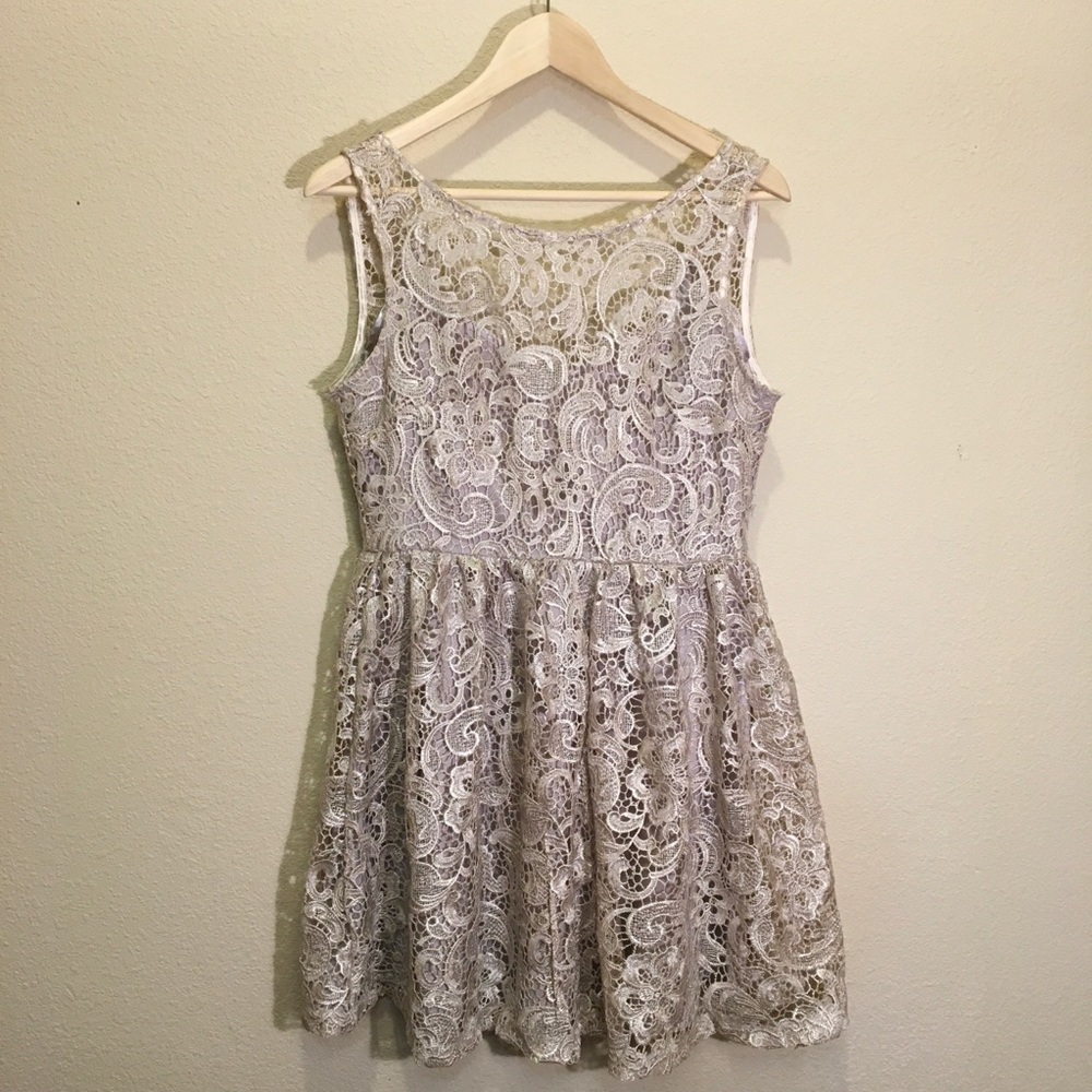 Silver Lace Dress - Picture 1 of 7